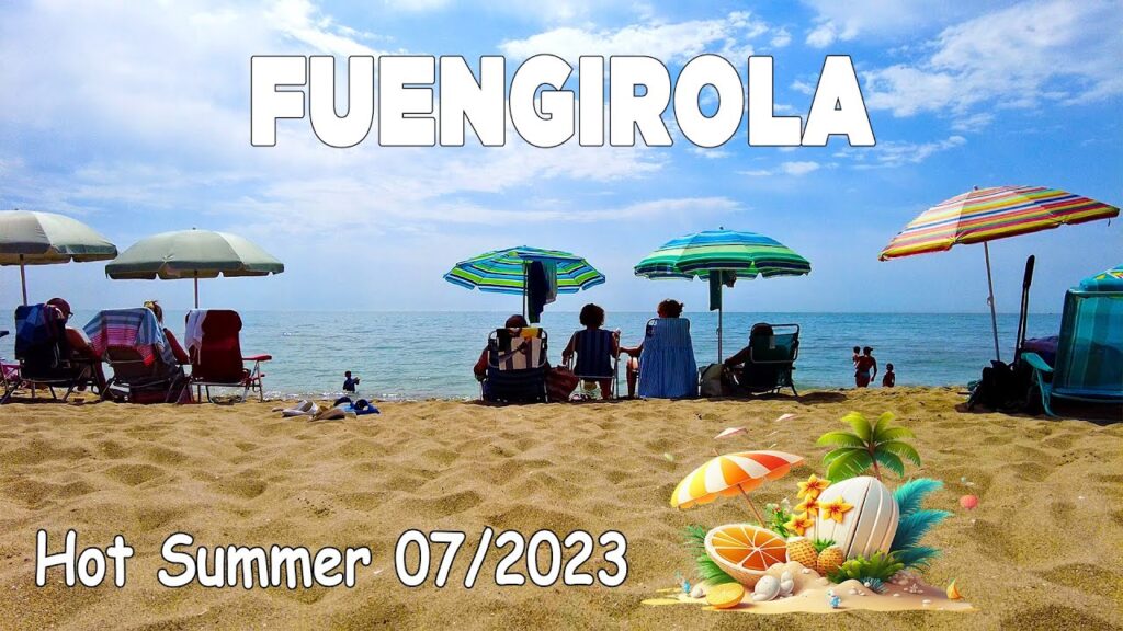 Fuengirola Beach Promenade Walking Malaga Spain Hot Summer July 2023 [4K]